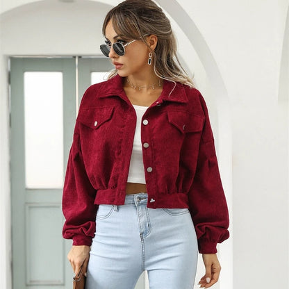 https://ae01.alicdn.com/kf/S5a18acf2daef41ba8066bb1aef927929r/2024-Spring-Autumn-Short-Coats-Corduroy-Women-s-Jacket-Single-Breasted-Turndown-Collar-Long-Lantern-Sleeves.jpg_640x640.jpg